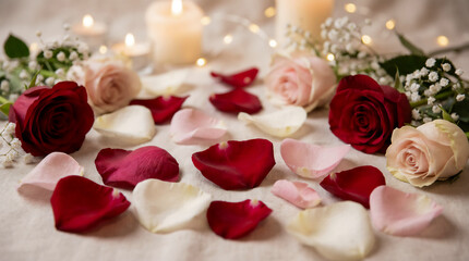 Romantic Valentine Flower Petals Background — Delicate Floral Love Photography