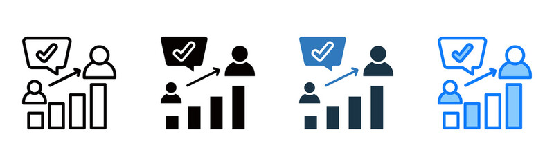 Escalation icon multiple style vector illustration