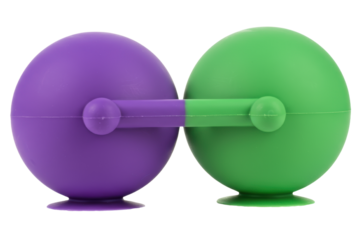 Colorful abstract silicone connecting shapes for children creative play on a transparent background