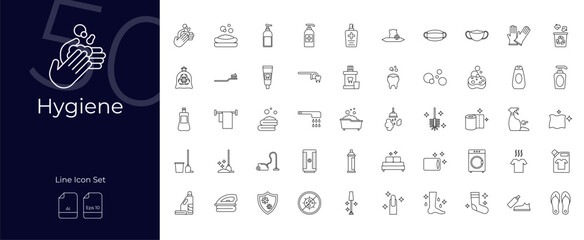 Hygiene Line Editable Icons set