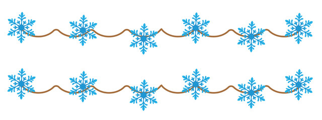 Vintage garland, seamless New Year's garland, congratulations 2026 and 2027