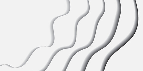 Abstract White Paper Cutout Design with Layered Wavy Lines.