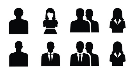 People icons set collection vector illustration user profile avatar