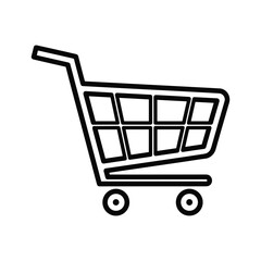 Black Outline Shopping Cart Icon