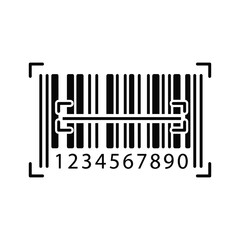 Barcode Icon with Scan Brackets and Numbers