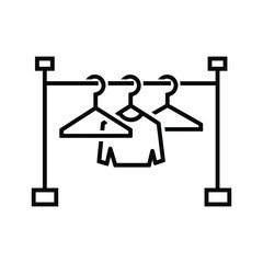 Clothing Rack with Hangers and Shirt Icon