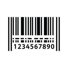 Generic Barcode Icon with Numbers 1234567890