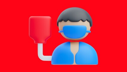 3D Blood Transfusion Patient Medical Treatment Illustration Background - 1