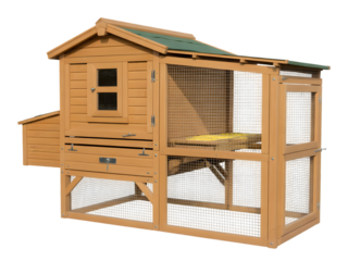 a wooden chicken coop Isolated on white and transparent background