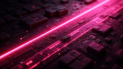 abstract pink and black dark background with soft gradient surface metal texture diagonal neon lines forming modern tech design pattern and glowing graphic style concept of digital design branding