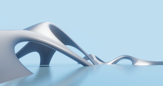 Futuristic architecture background bionic pattern in design 3d render