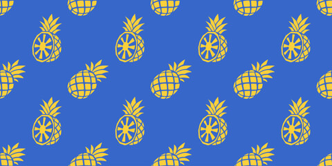 pineapple seamless cartoon pattern for wallpaper or design element.