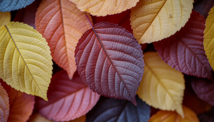 Autumn Leaves Flat Lay with Colorful Fall Foliage — Warm Seasonal Background Photography