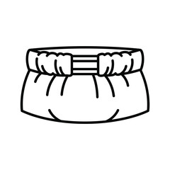Vector Line Icon of a Gathered Fabric Waistband or Belt