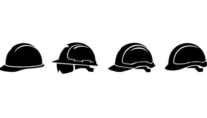 Construction Safety Helmet Silhouette Icon