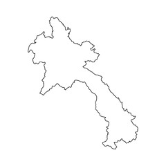 Laos outline map. Laos map vector. Laos map on white background