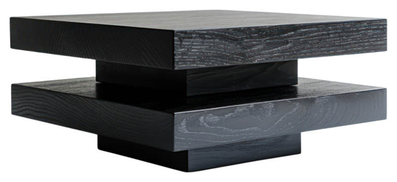 PNG Modern black wooden coffee table