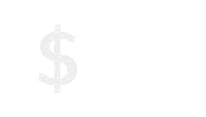 Geometric Polygonal Dollar Sign on White Background Keywords: dollar sign, currency, money, finance, economics, symbol, icon, digital, technology