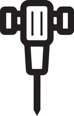 Obraz premium Black icon of a jackhammer on a white background tool construction