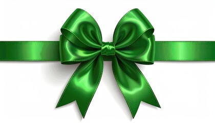 Elegant Shiny Green Ribbon Bow Decoration for Gifts and Celebrations.