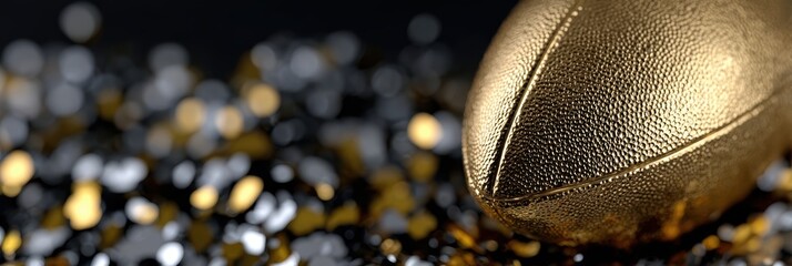 luxurious trophy celebration, opulent web banner with gleaming vince lombardi trophy, cascading confetti, and dark bokeh background perfect for elegant product promotion