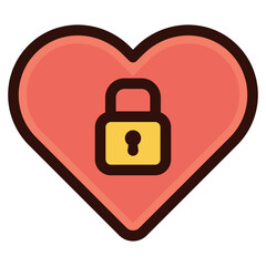lock heart icon illustration