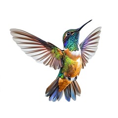 Obraz premium Vibrant Hummingbird in Mid- Flight with Wings Spread Wide flying photo