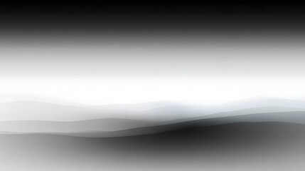 Abstract monochrome landscape featuring layered softly blurred hills fading into a luminous sky with a dark gradient at the top evoking a serene and tranquil mood