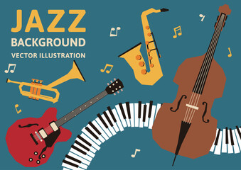 A-size background material. Vector illustration of a jazz band retro poster design