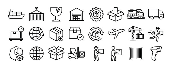 Logistics and Shipping Icons A Comprehensive Set for Global Trade.