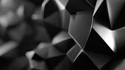 Abstract dark geometric pattern with sharp angles and smooth surfaces, creating a modern and minimalist visual effect