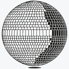 shining disco ball sketch illustration vector