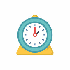 Vibrant Teal Alarm Clock Icon Symbolizing Time Management and Schedules