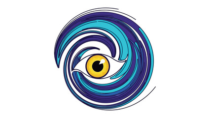 Vivid Eye of Vision: A captivating graphic design element, featuring a stylized eye at the center of a mesmerizing swirl of colors. Representing perception, focus, and creativity. 