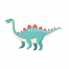 Obraz premium Cartoon illustration of a smiling long neck dinosaur