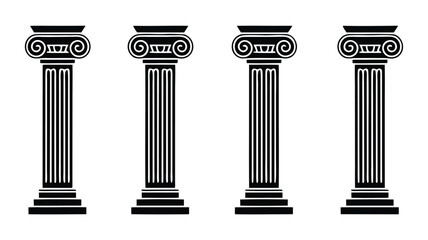 Ancient Greek column illustration with classical architecture style