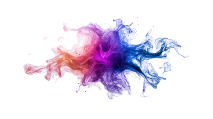 Vibrant Abstract Ink Splash Decoration Elements on transparent background