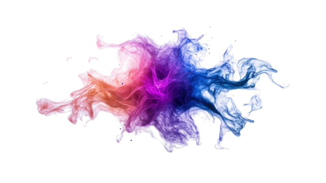 Vibrant Abstract Ink Splash Decoration Elements on transparent background