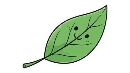 Cheerful Leaf Illustration: A vibrant illustration of a happy, smiling leaf, radiating joy and representing the beauty and positivity of nature.