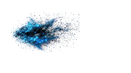 Blue Glitter Burst on Transparent Background