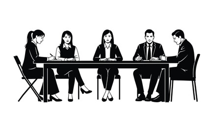 Business meeting teamwork collaboration discussion conference vector