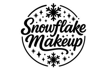 Fototapeta premium Snowflake Makeup Design. Snowflake makeup concept. modern hand lettering, smooth curves, balanced composition,