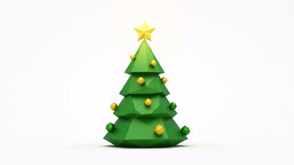 Elegant Christmas tree illustration with star for festive holiday designs and cheerful celebrations in December, a symbol of holiday magic and joy