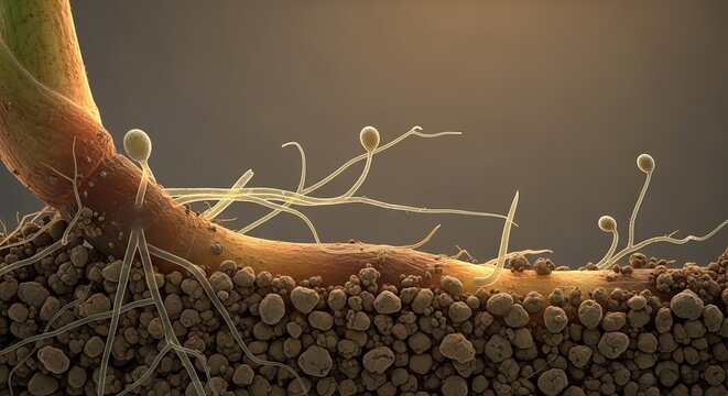AM Fungal Propagules Germinating in Rhizosphere