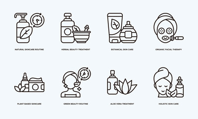 Herbal Skincare Concept Botanical Banner Illustration Featuring Natural Skincare Routine, Herbal Beauty Treatment, Organic Facial Therapy, Plant Based Skincare Elements and Aloe Vera Care