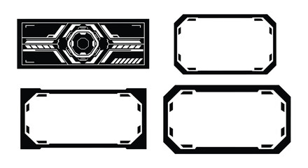 Hud ui frames pack vector futuristic interface design elements asset