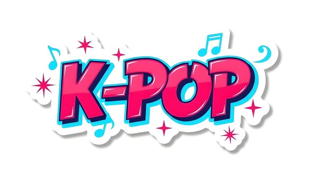 K pop sticker design editable design for print on demand products k music Korean pop concert design	