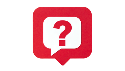Red Speech Bubble with Question Mark