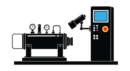 Industrial automated machine vector illustration manufacturing plant