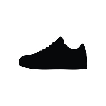 Snaker shoe silhouette vector flat design on white background.